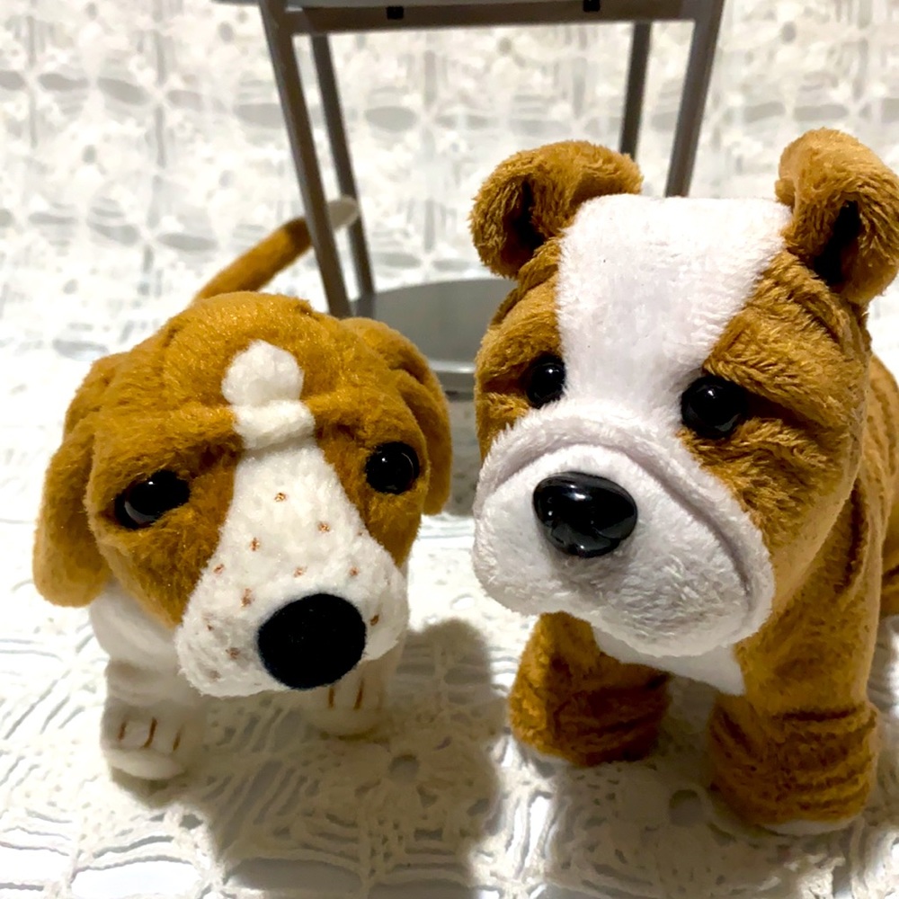 American Girl Dogs & Table. Bulldog & Dachshund. .